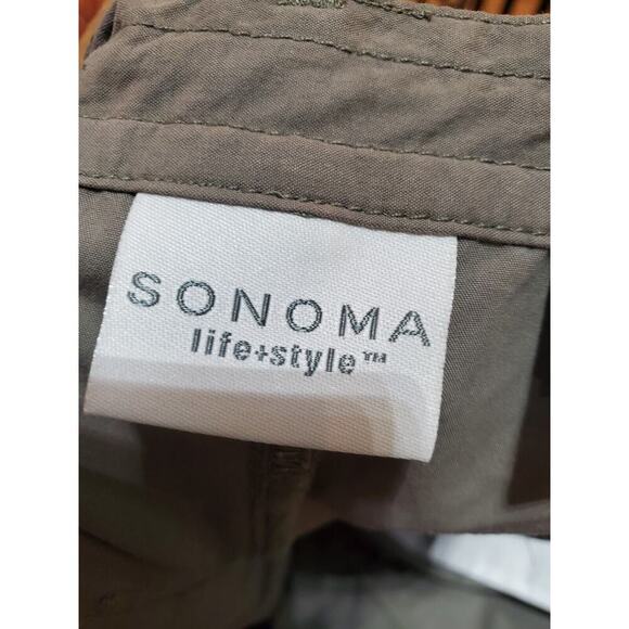 Sonoma Women's Solid Gray Cotton Pull On Mid Rise Straight Fit Bermuda Short 16 - Picture 7 of 12